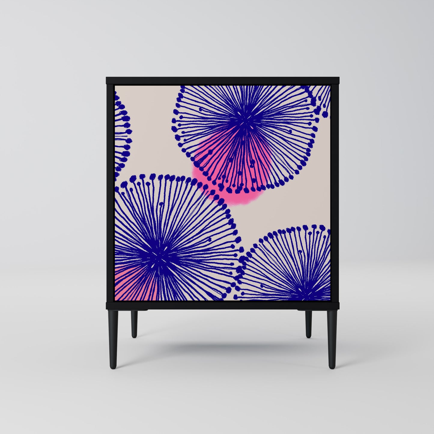 Credenza MAGIC NATURE a 1 anta con finitura nera