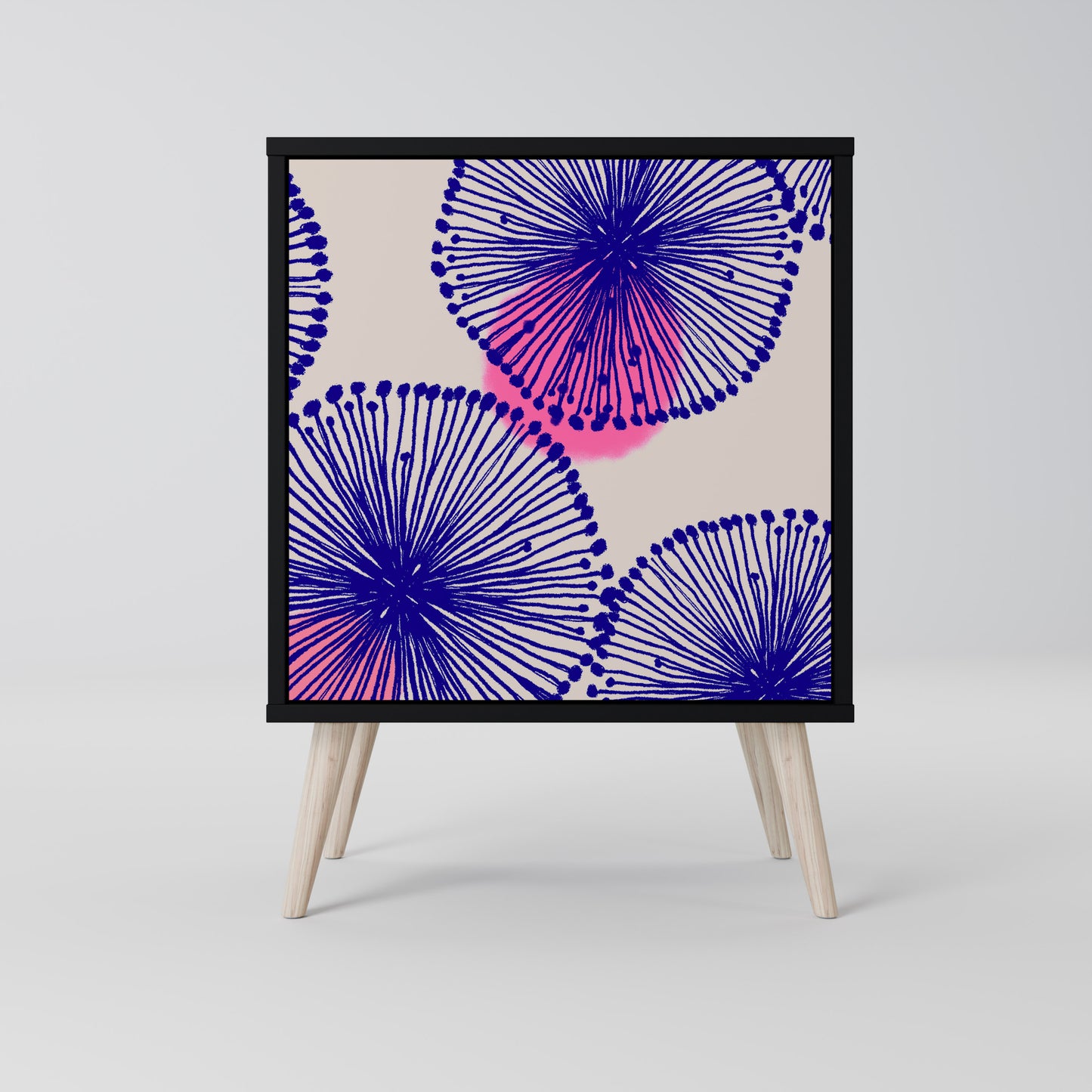 Credenza MAGIC NATURE a 1 anta con finitura nera