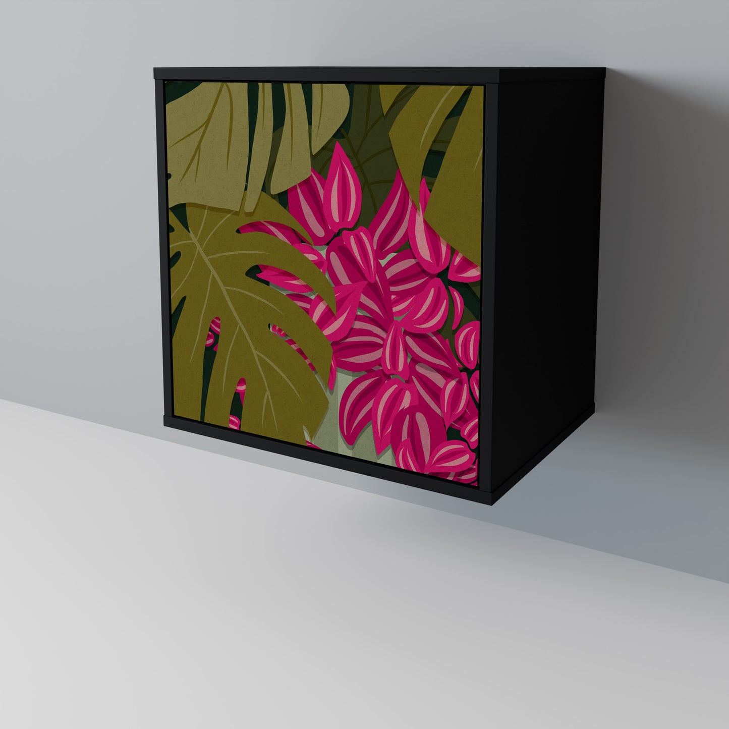 Credenza TROPICAL BEAUTY a 1 anta con finitura nera