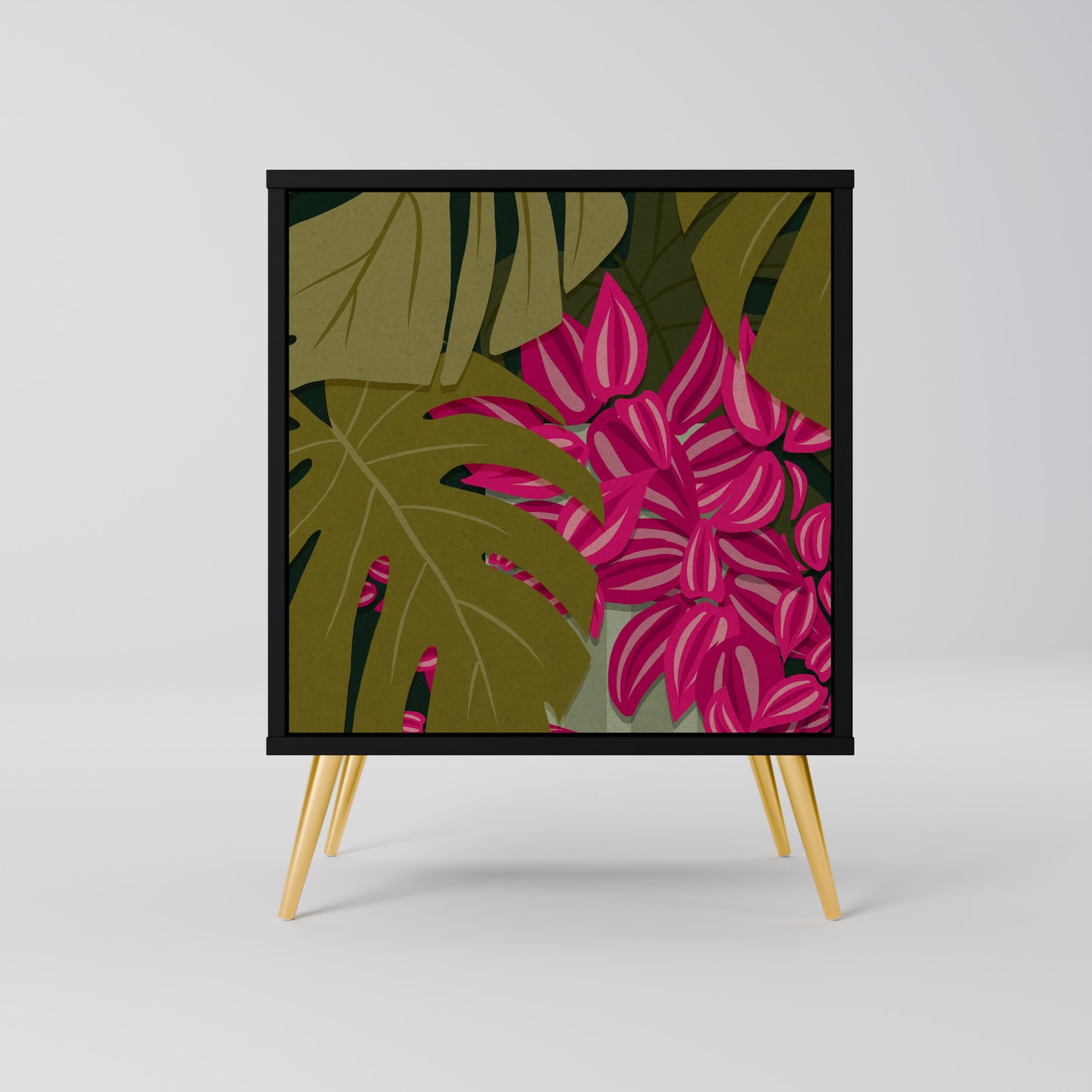 Credenza TROPICAL BEAUTY a 1 anta con finitura nera