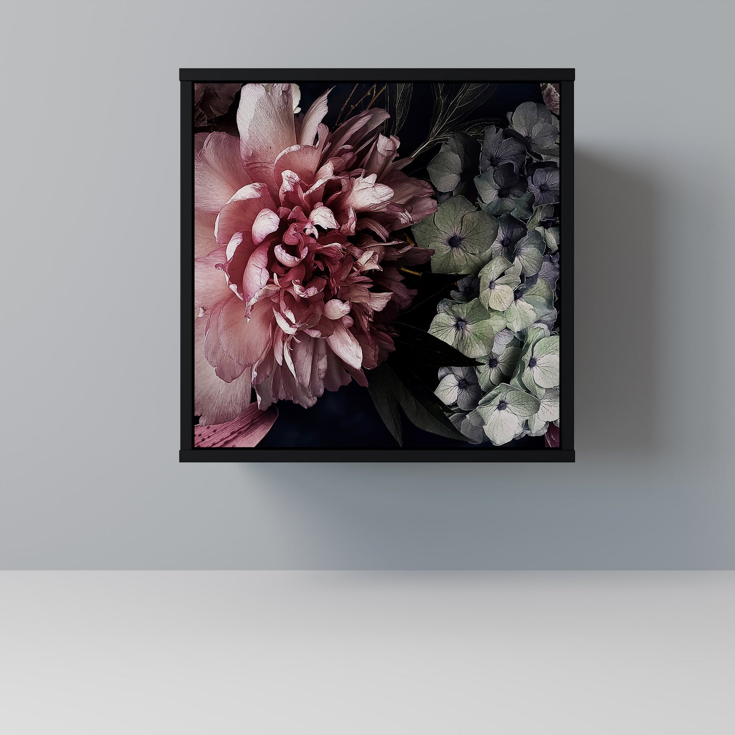 Credenza a 1 anta PURE BLOSSOM con finitura nera