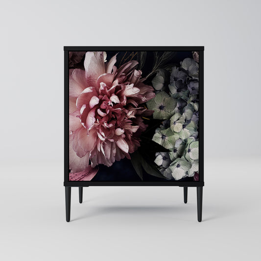 Credenza a 1 anta PURE BLOSSOM con finitura nera