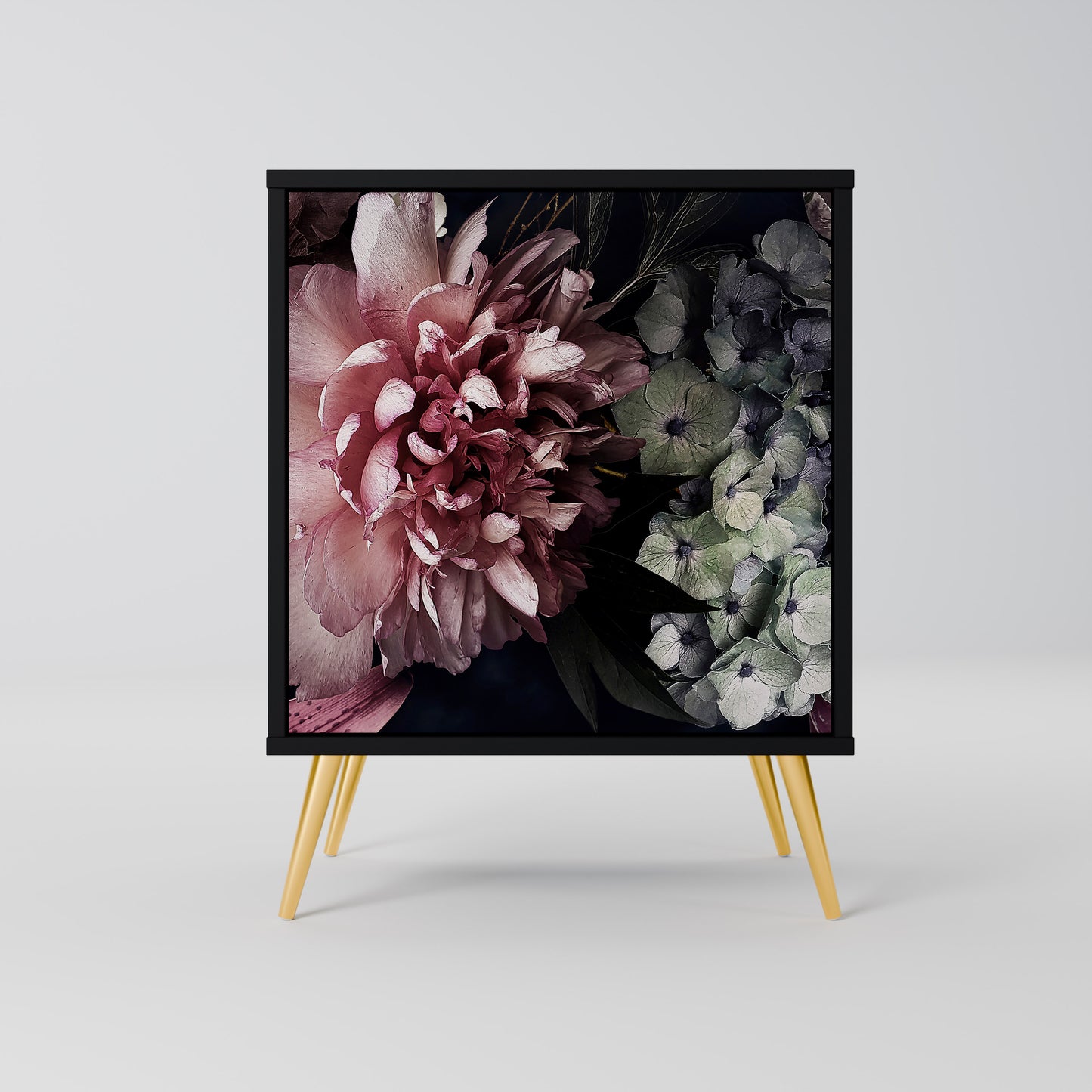 Credenza a 1 anta PURE BLOSSOM con finitura nera