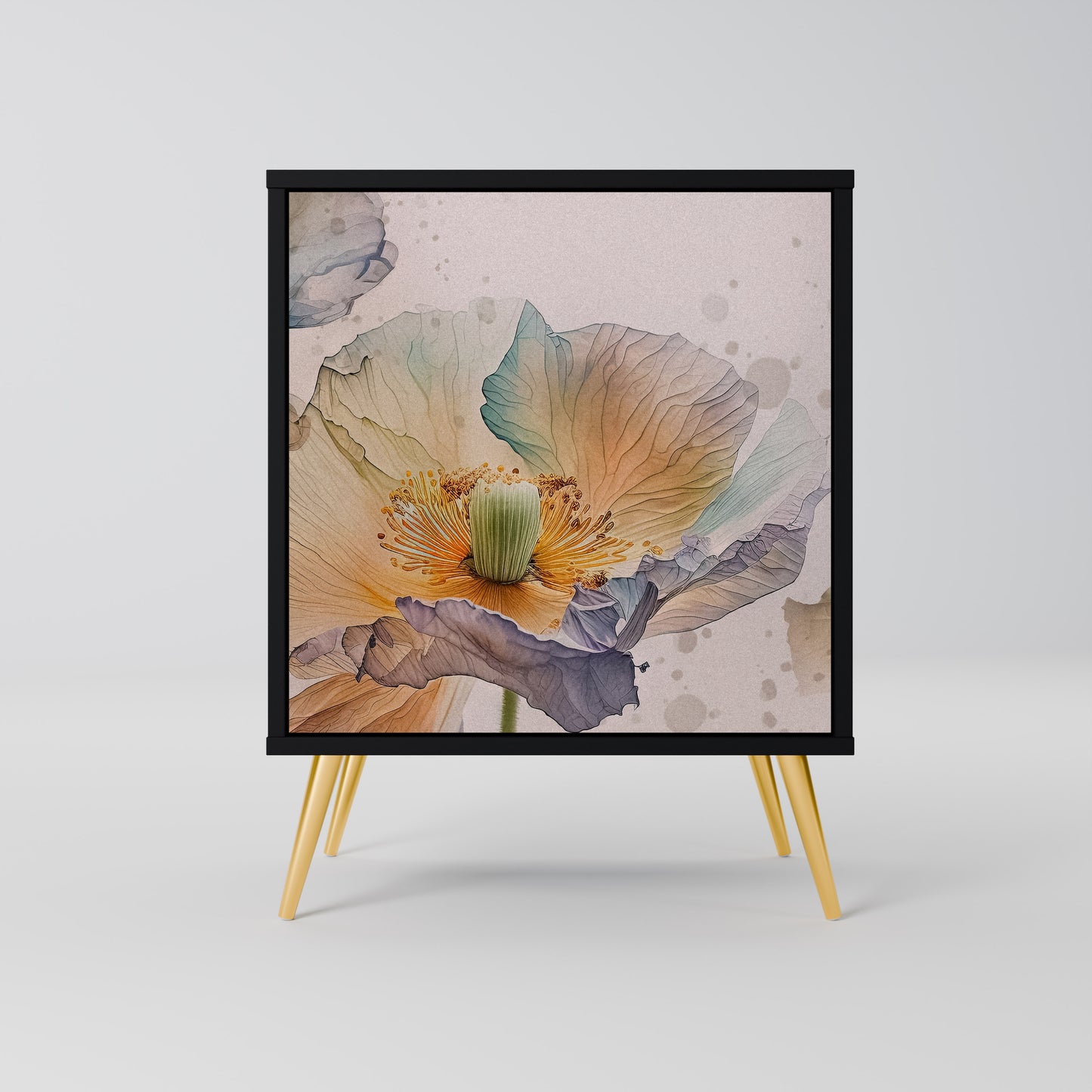 Credenza SOFTEN POPPY a 1 anta con finitura nera