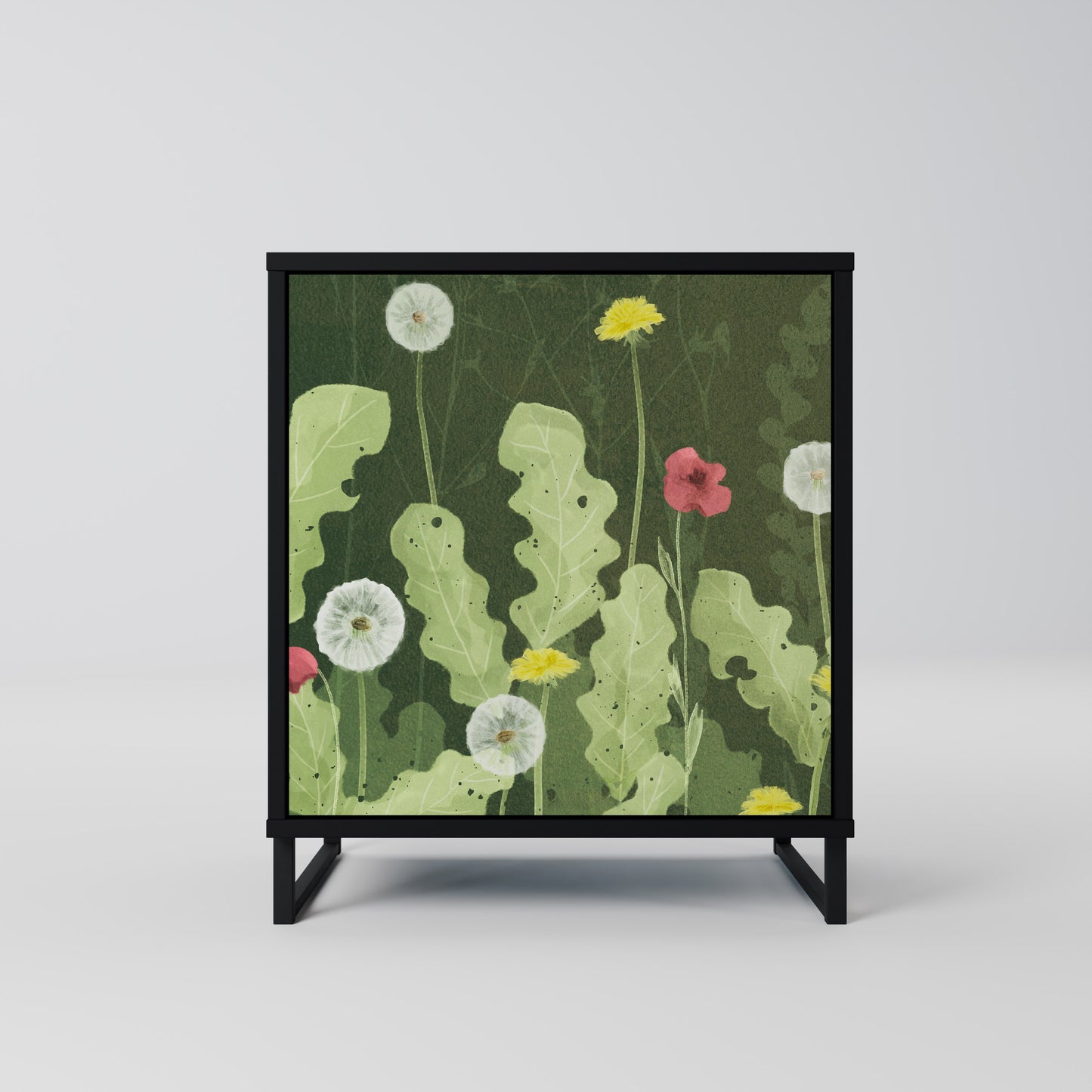 DANDELION AMUSE 1-Door Sideboard in Black Finish