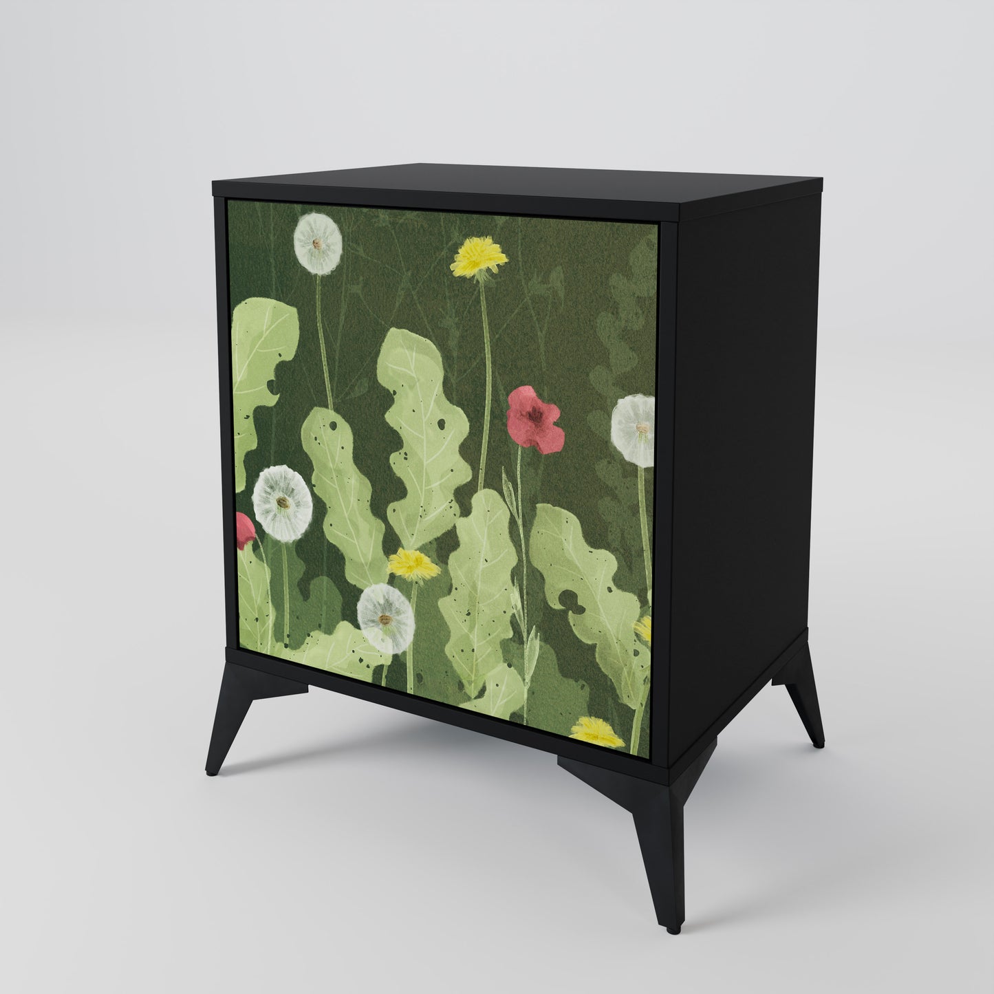DANDELION AMUSE 1-Door Sideboard in Black Finish
