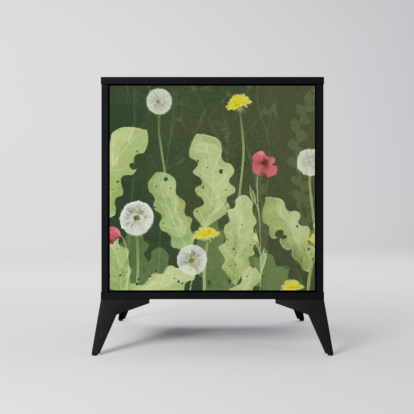 DANDELION AMUSE 1-Door Sideboard in Black Finish