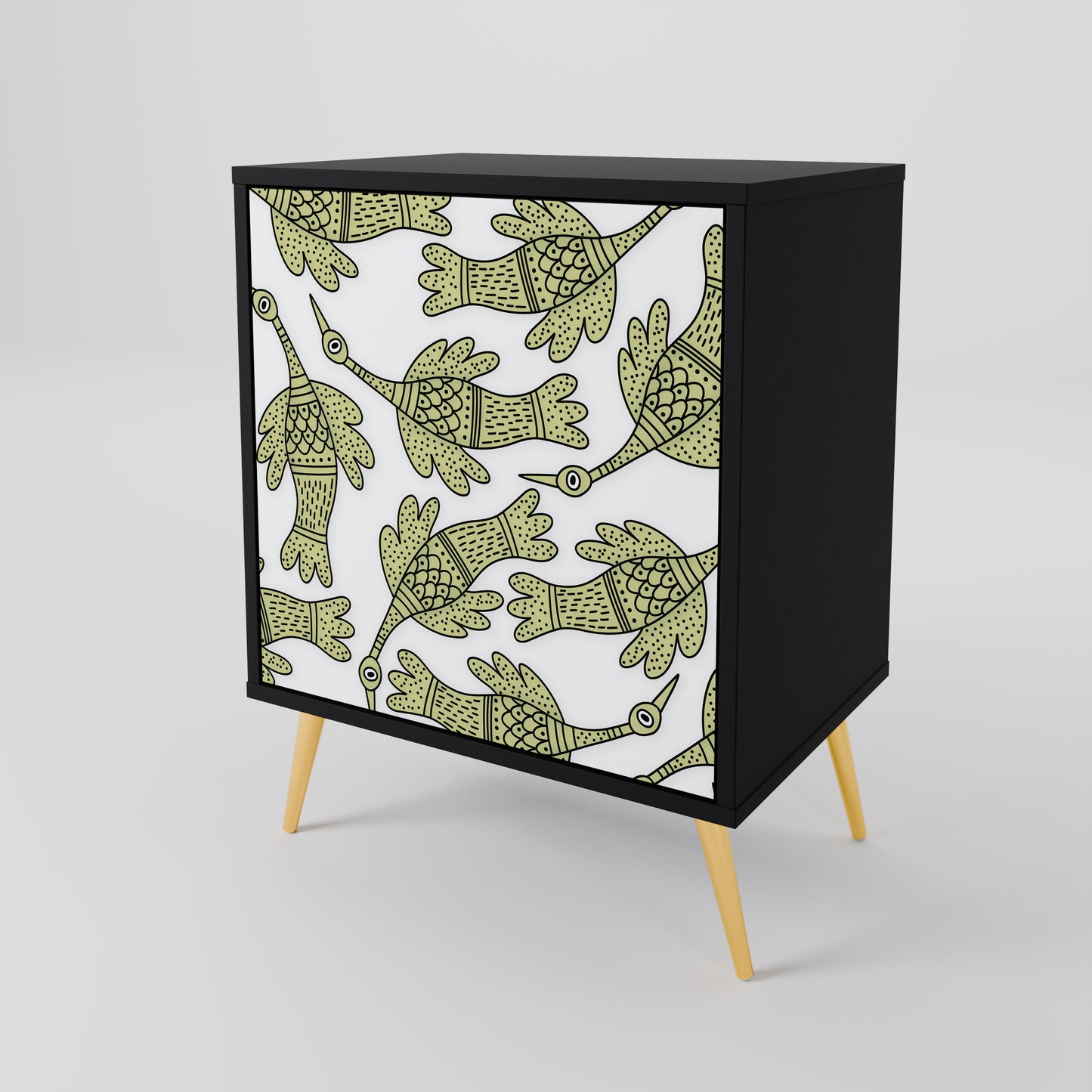 SEEDLING SONGBIRD 1-Door Sideboard in Black Finish