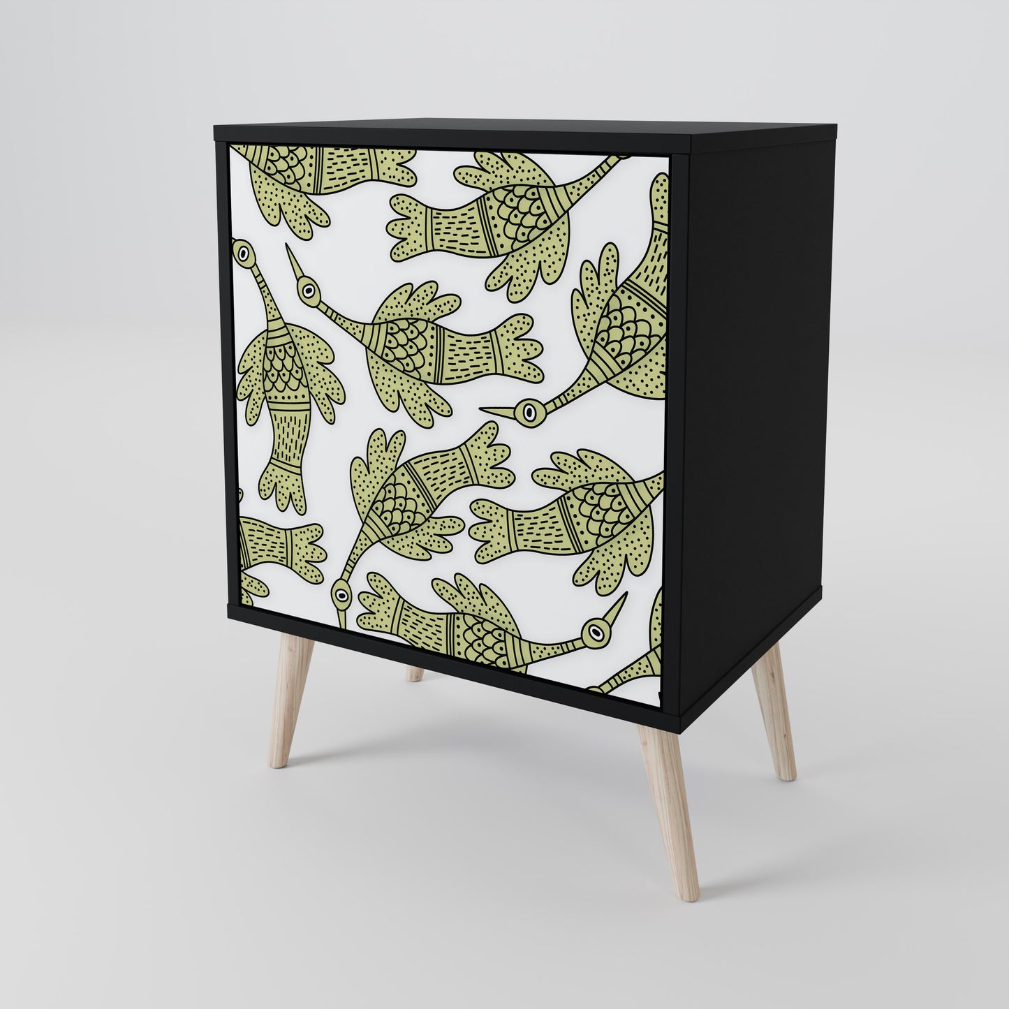 SEEDLING SONGBIRD 1-Door Sideboard in Black Finish