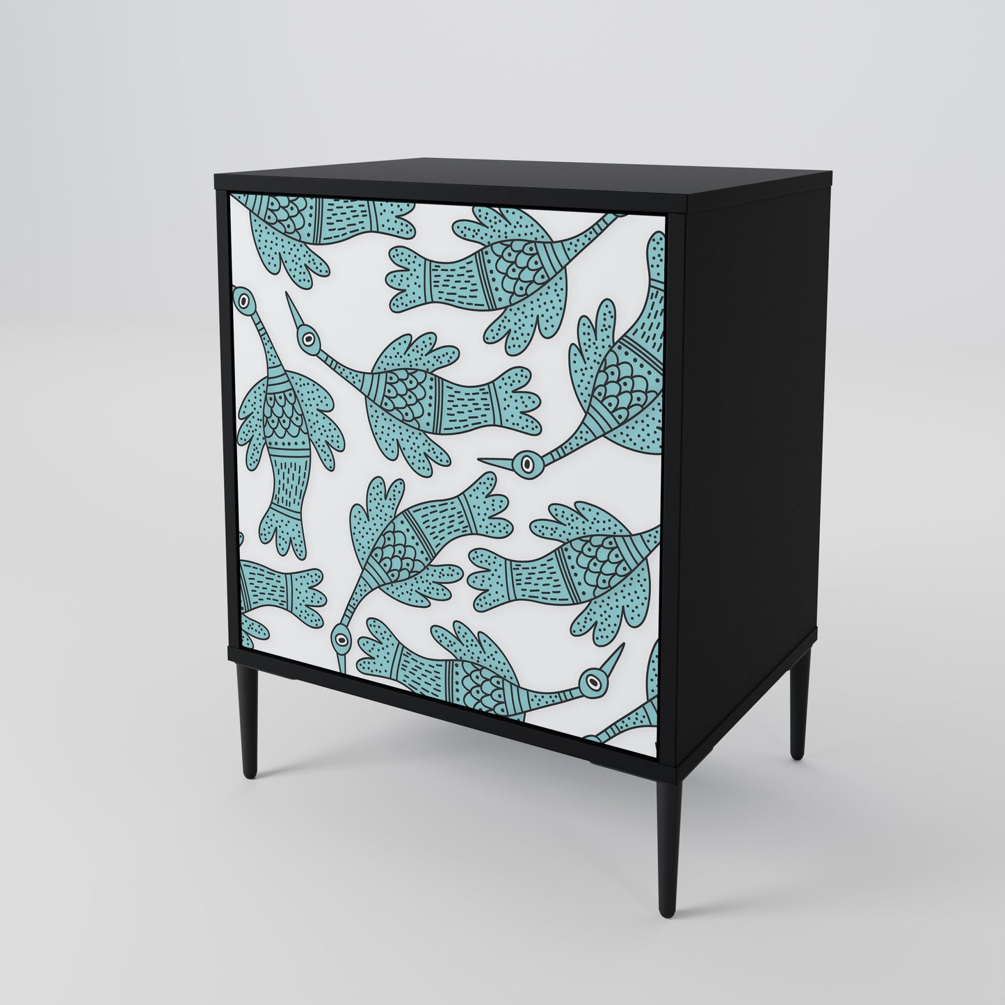 WATERSPOUT SONGIBIRD 1-Door Sideboard in Black Finish