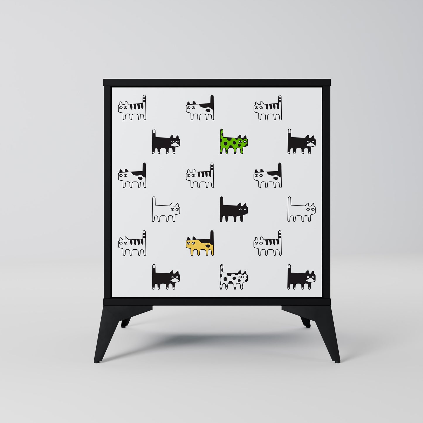 CATS COMPILATION Credenza a 1 anta con finitura nera