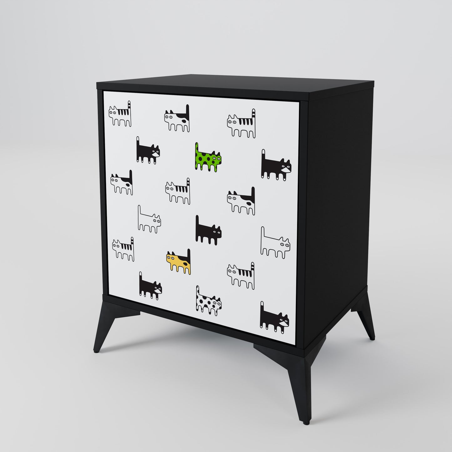 CATS COMPILATION Credenza a 1 anta con finitura nera
