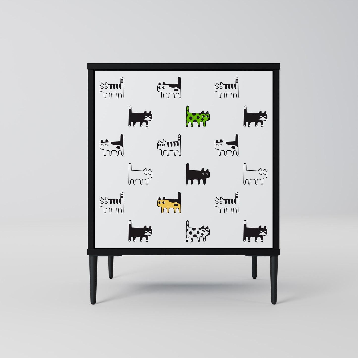 CATS COMPILATION Credenza a 1 anta con finitura nera
