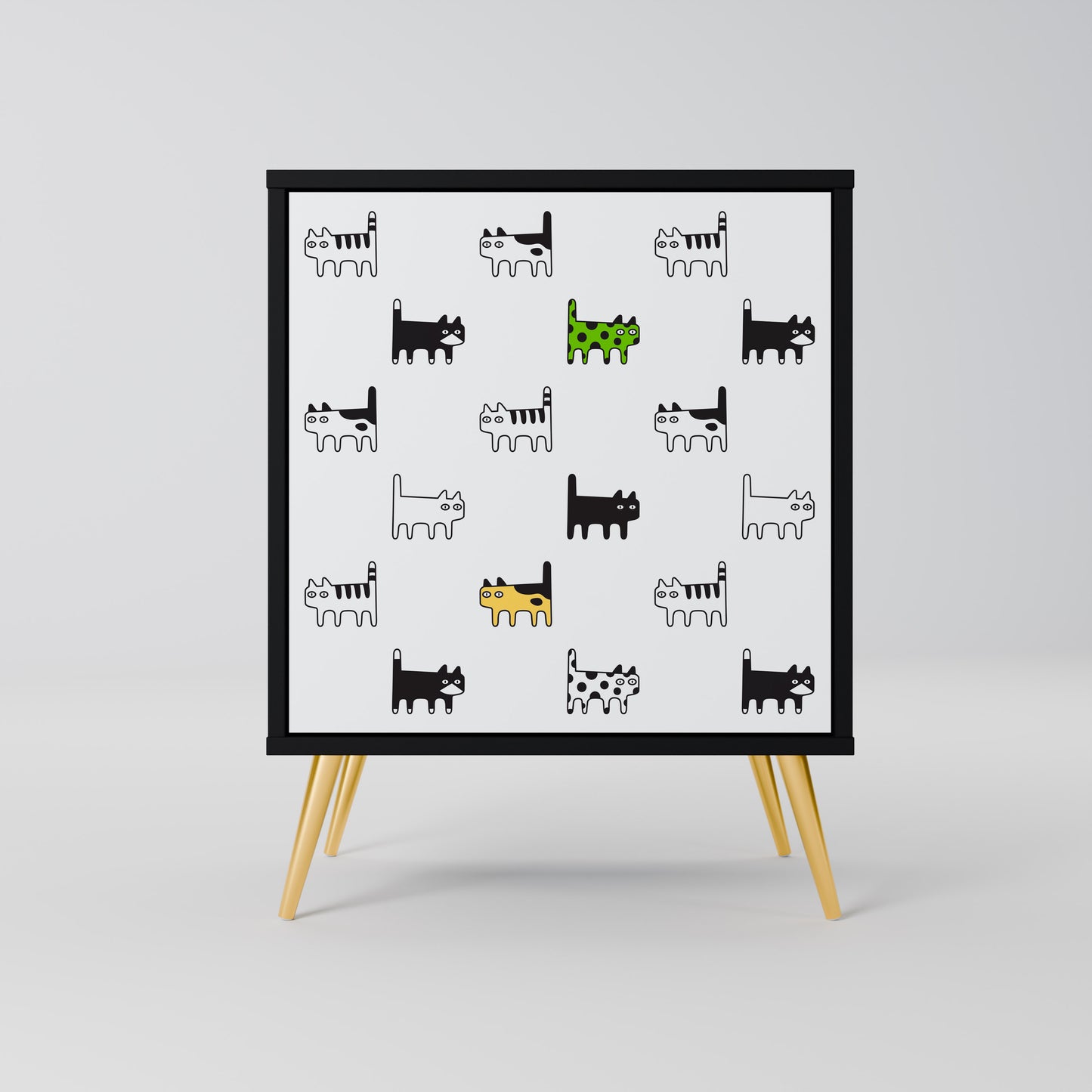 CATS COMPILATION Credenza a 1 anta con finitura nera