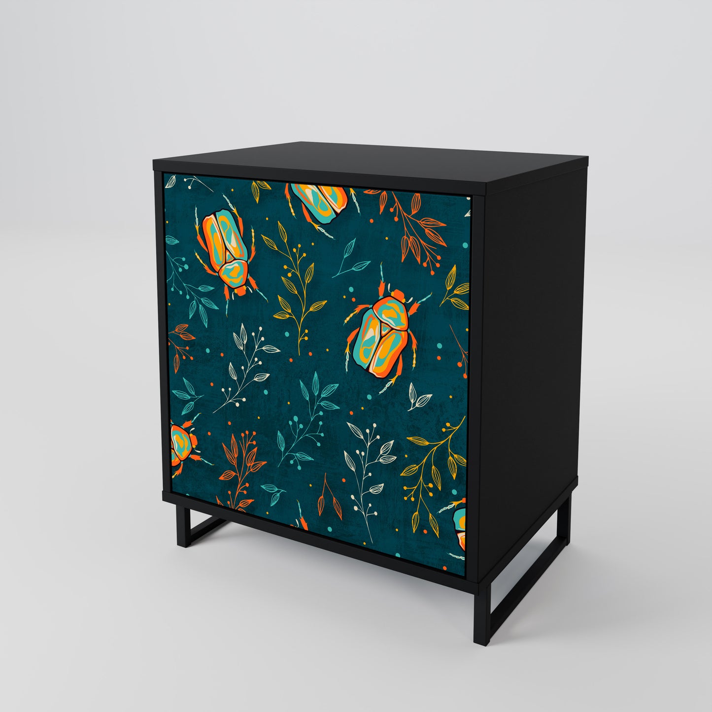 Credenza AUTUMN INSETTI a 1 anta con finitura nera