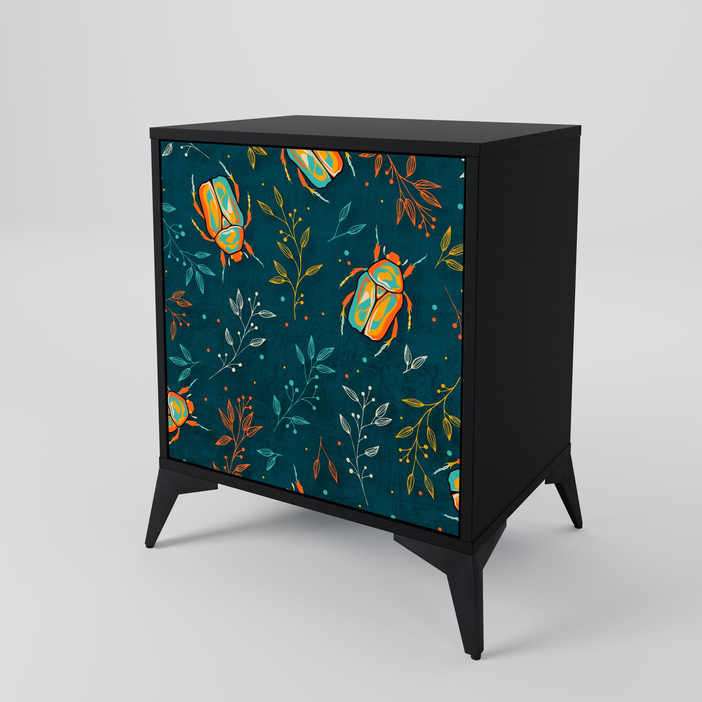 Credenza AUTUMN INSETTI a 1 anta con finitura nera