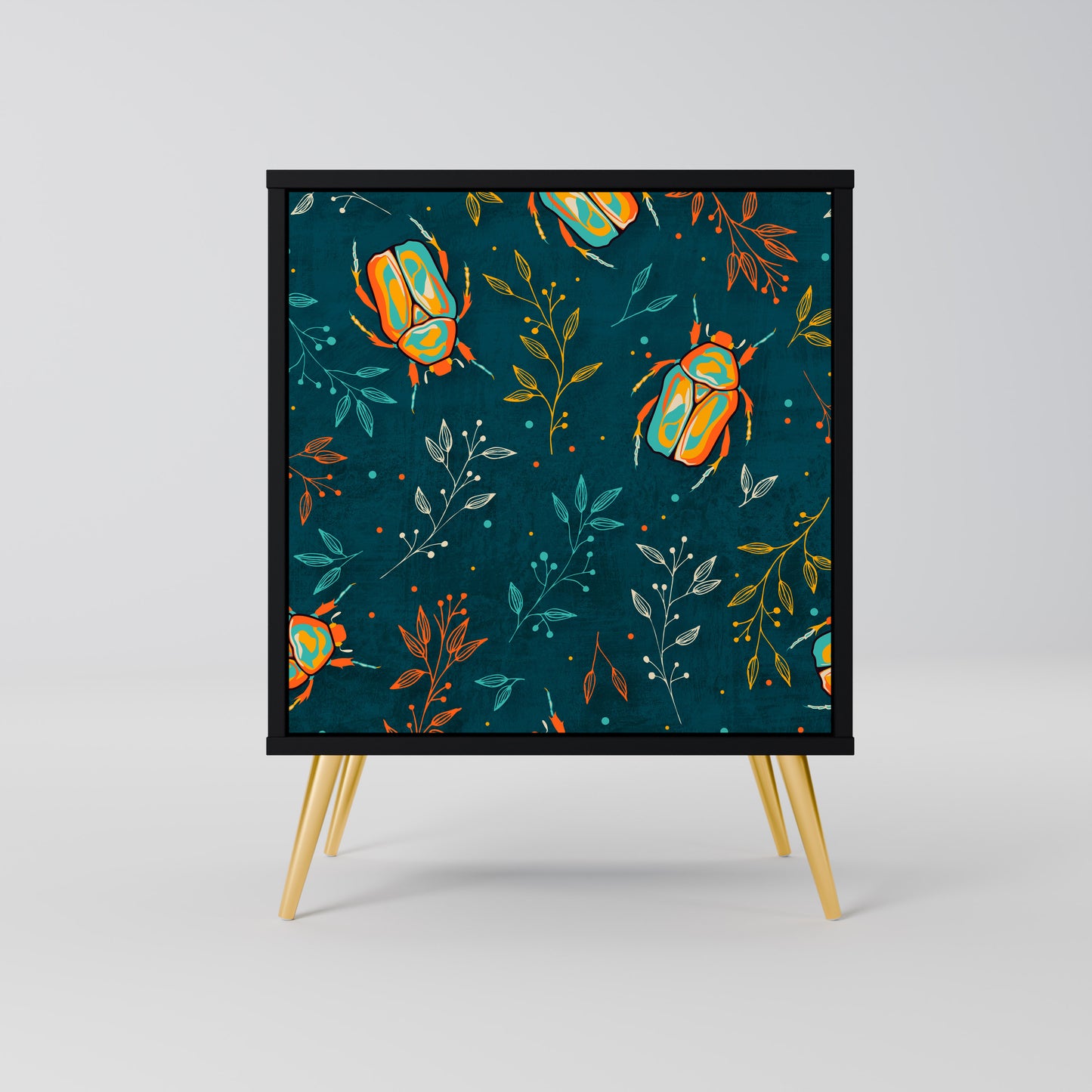 Credenza AUTUMN INSETTI a 1 anta con finitura nera