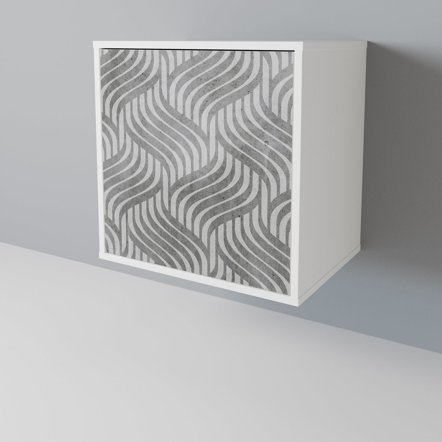 CONCRETE MOVEMENT Madia a 1 Anta in Finitura Bianca