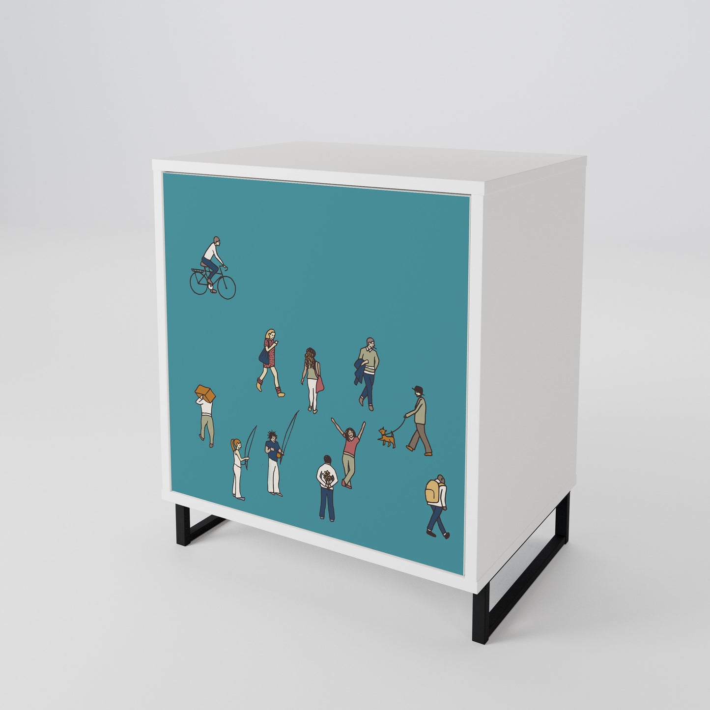 COLLECTIVE STREAM Madia a 1 Anta in Finitura Bianca