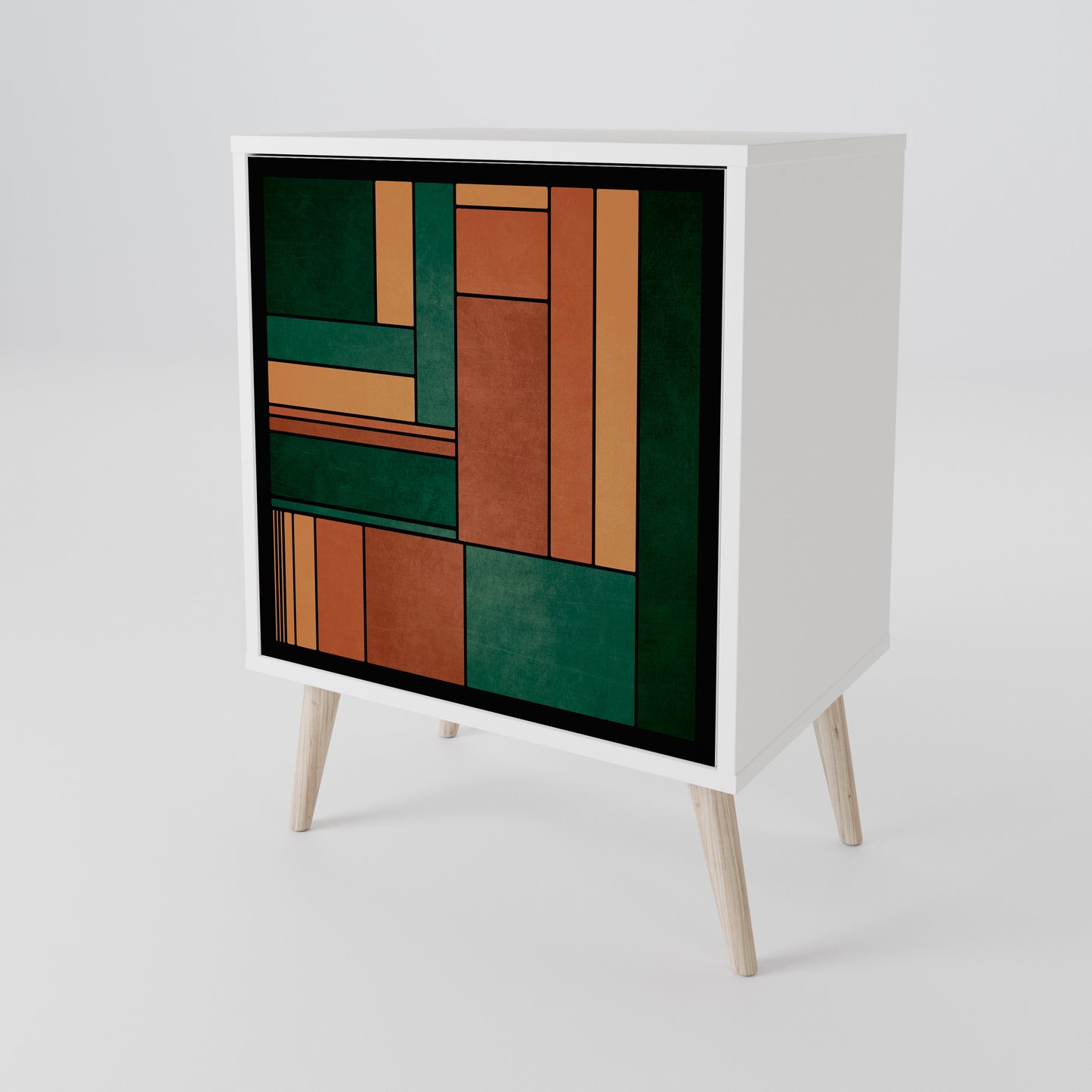 EARTHY FIGURES Madia a 1 Anta in Finitura Bianca