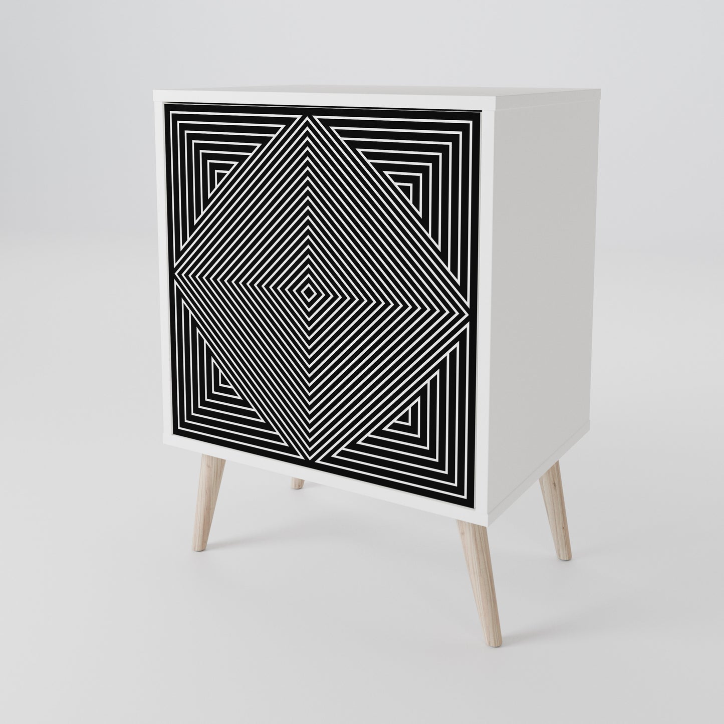 POLYGON ILLUSION Madia a 1 Anta in Finitura Bianca