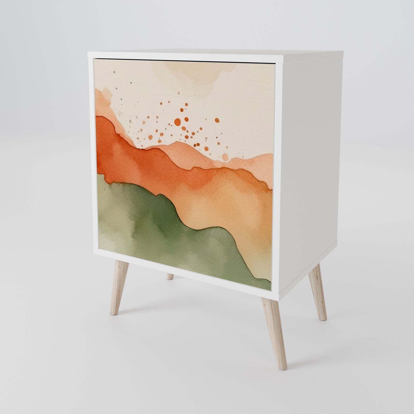 WATERCOLOUR PEAKS Madia a 1 Anta in Finitura Bianca