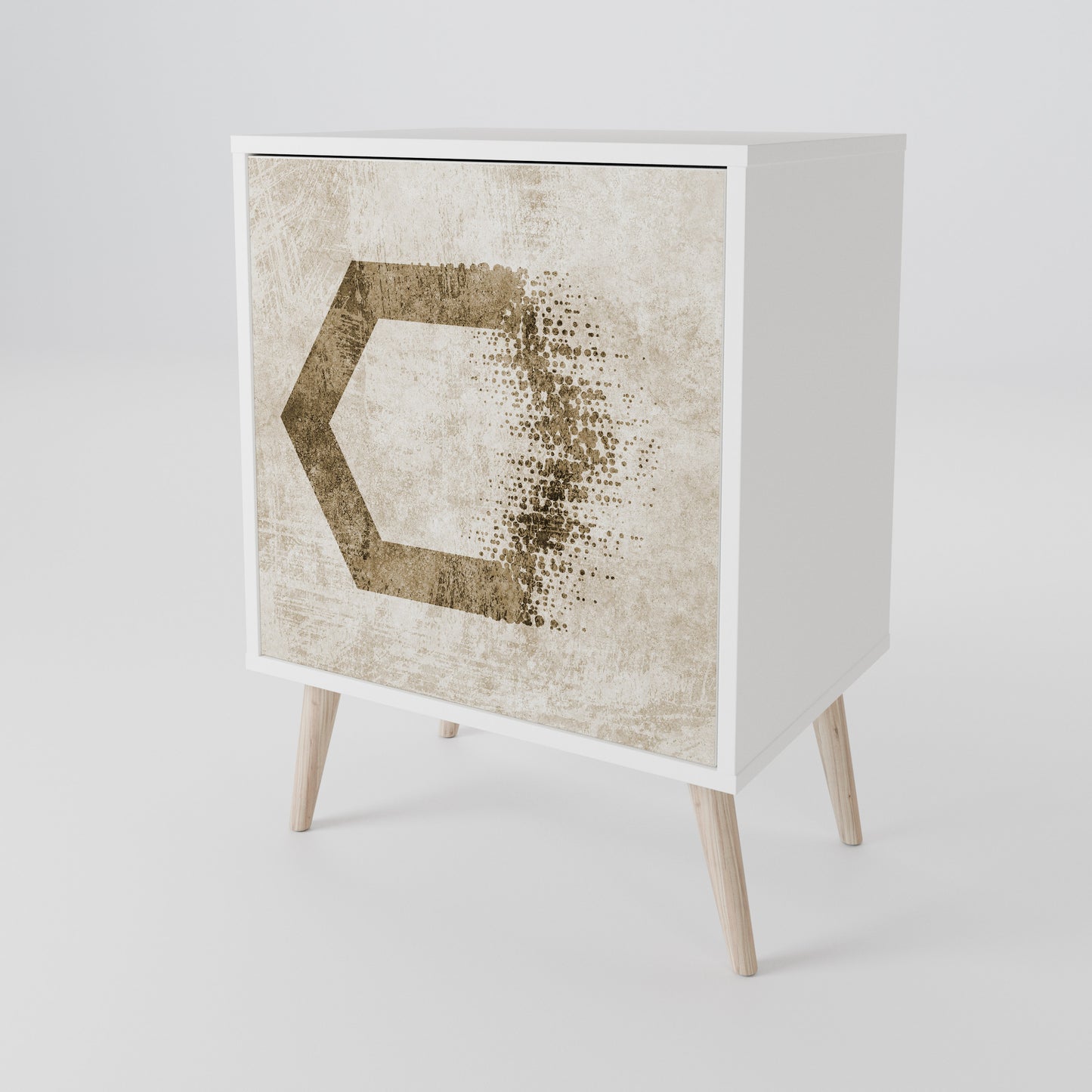 HEXAGONAL SHAPES Madia a 1 Anta in Finitura Bianca