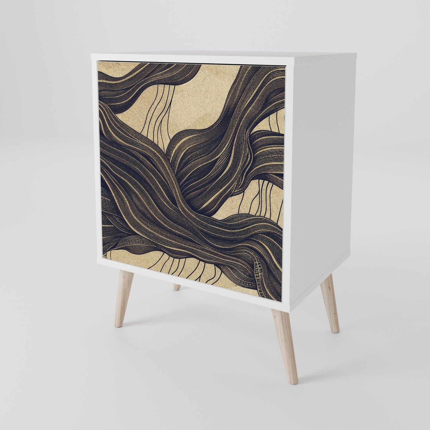 UNIFIED FRAGMENTS 1-Door Sideboard in White Finish