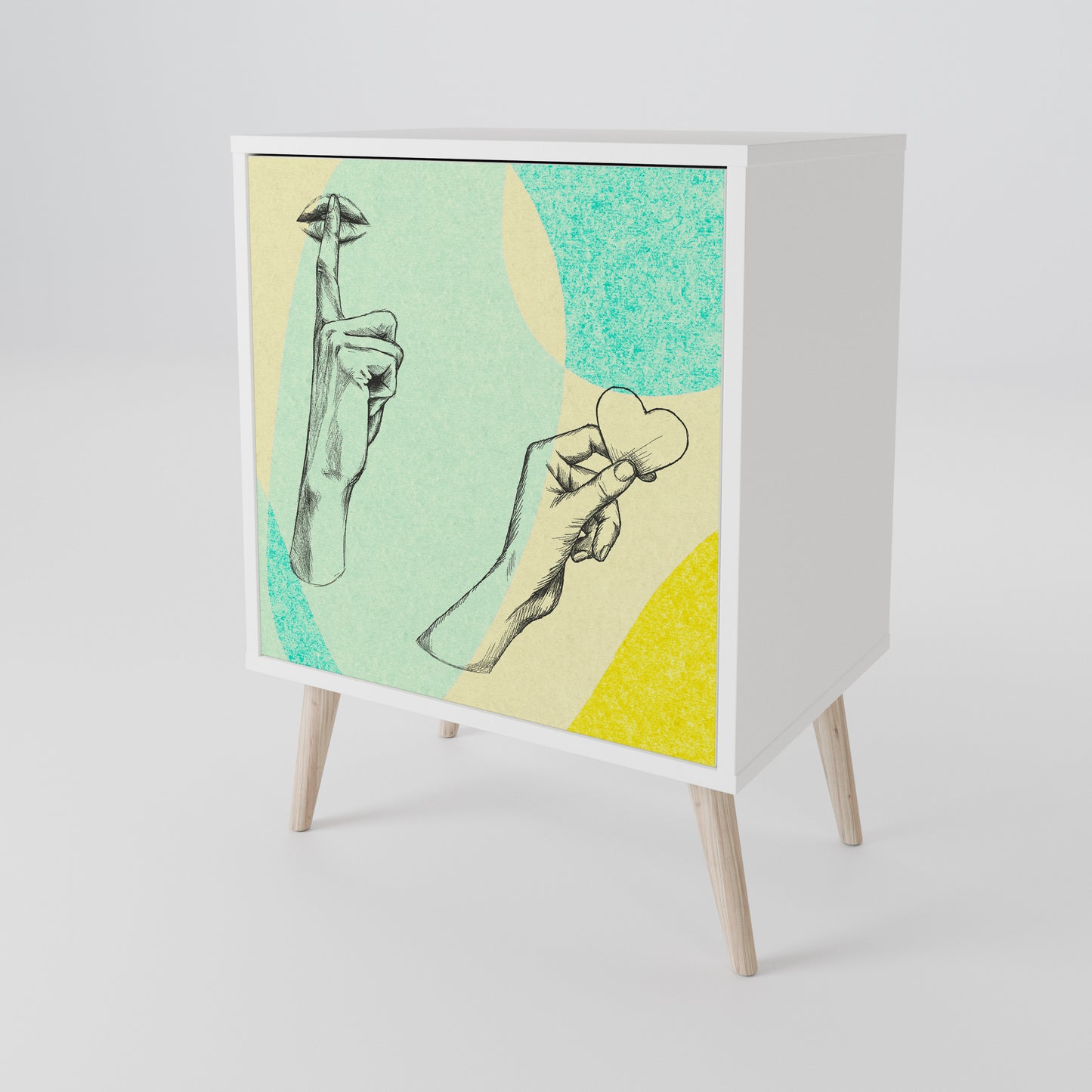 BODY LANGUAGE Madia a 1 Anta in Finitura Bianca