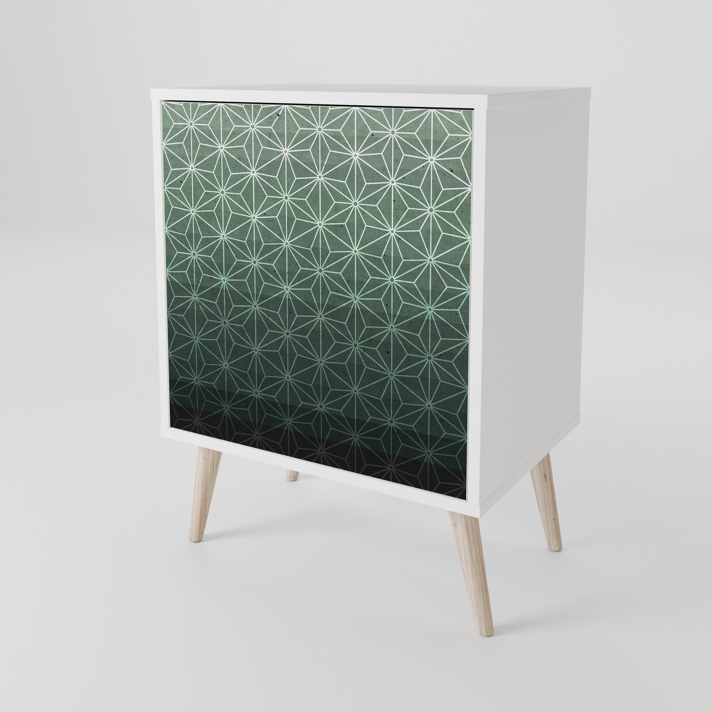 ORNAMENTAL GLIMMER 1-Door Sideboard in White Finish