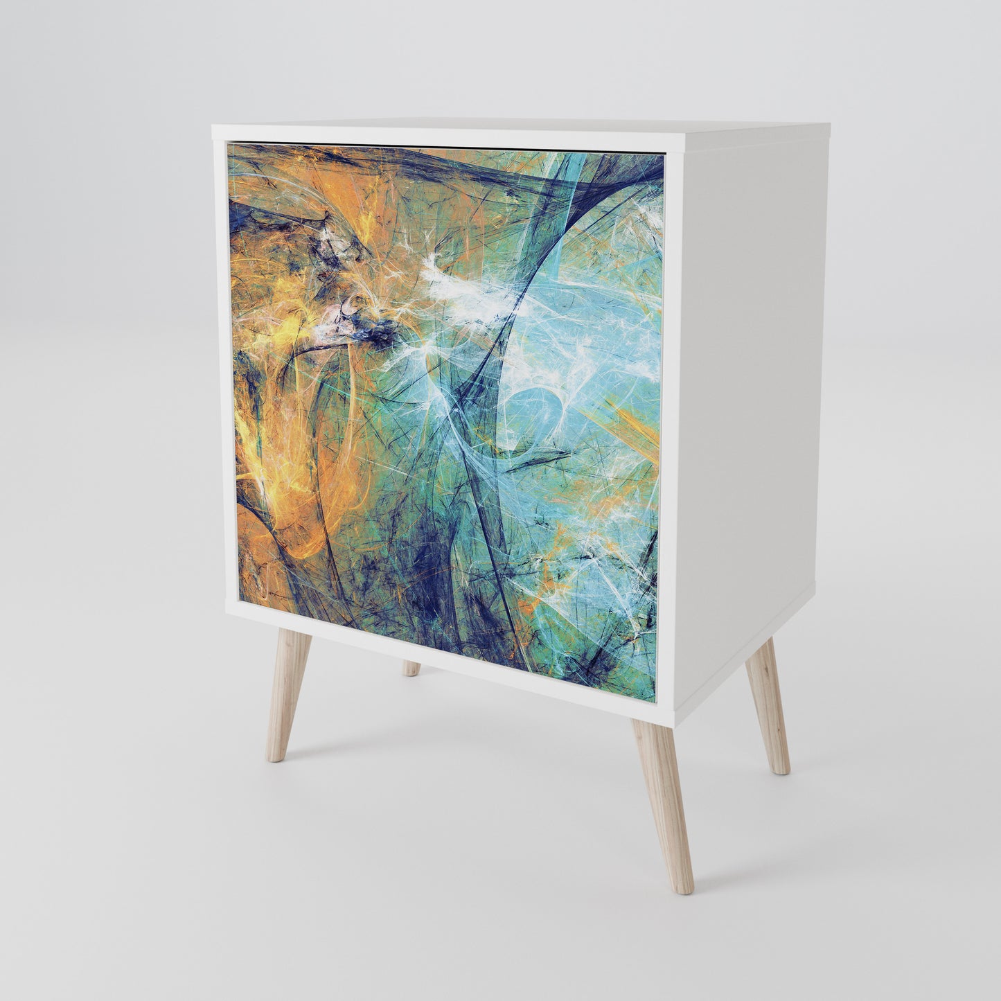 ABSTRACT THOUGHTS Madia a 1 Anta in Finitura Bianca