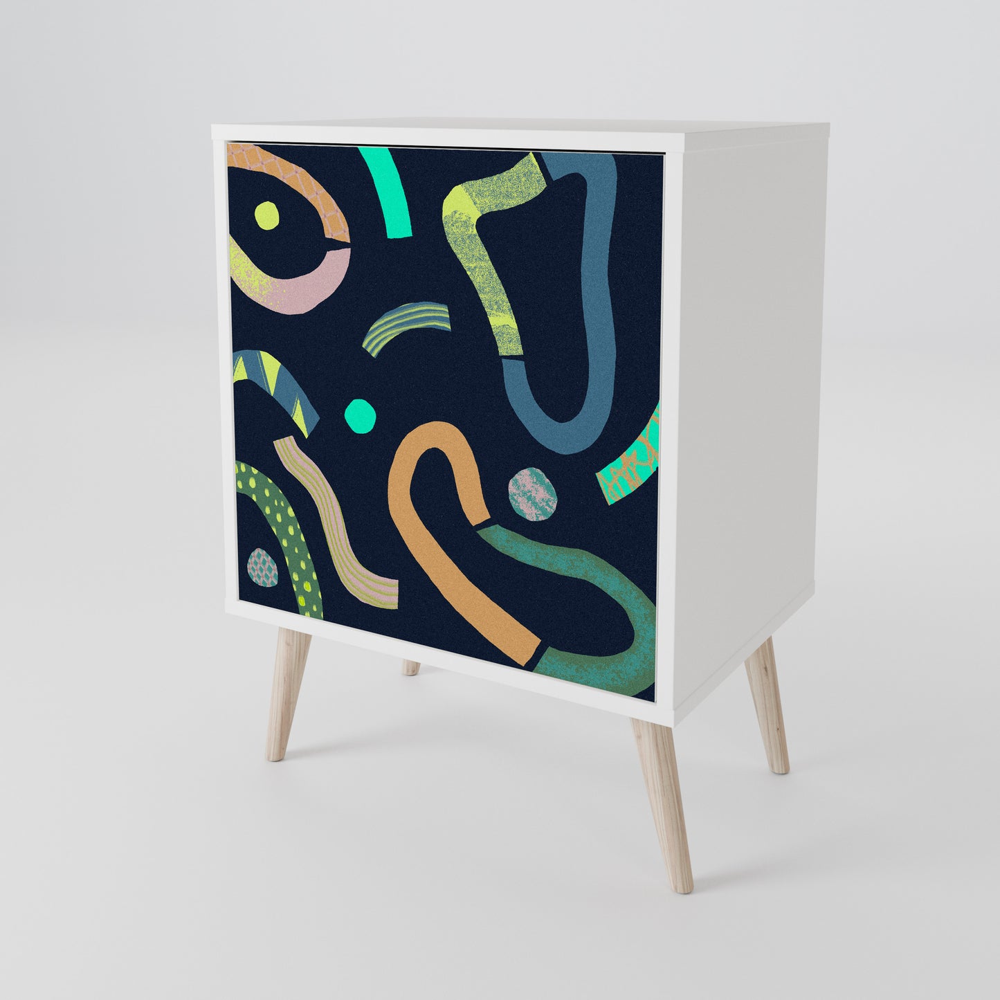 CONTRAST DANCE Madia a 1 Anta in Finitura Bianca