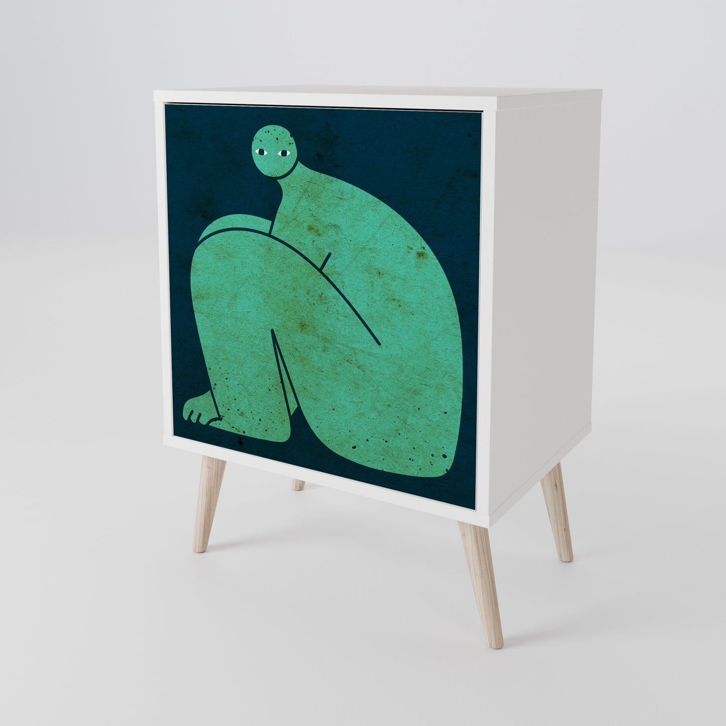 TOGETHER BUT SEPARATELY Madia a 1 Anta in Finitura Bianca