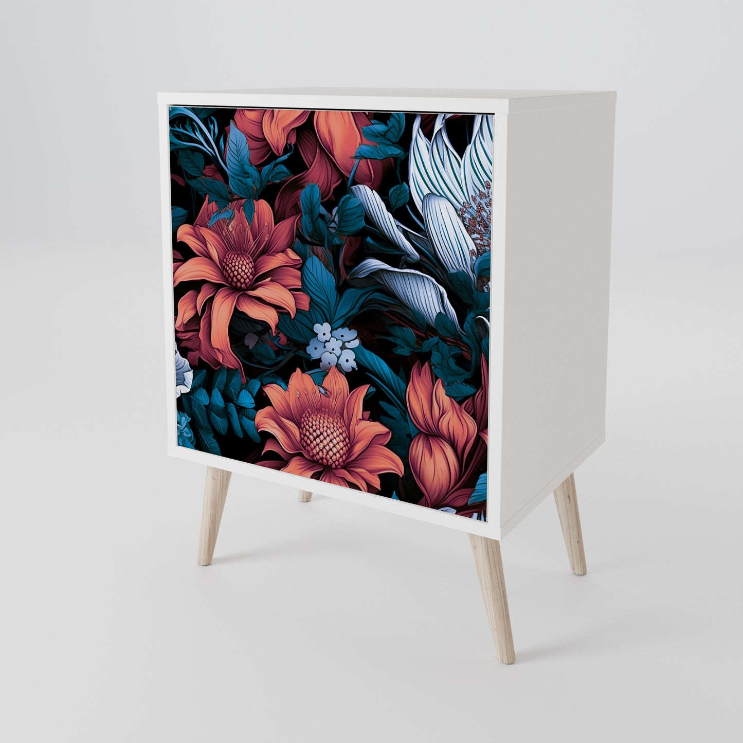 ETHEREAL BLOSSOMS Madia a 1 Anta in Finitura Bianca