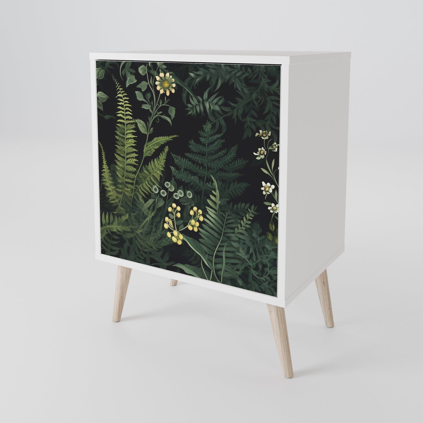 FERN FLOWERS Madia a 1 Anta in Finitura Bianca