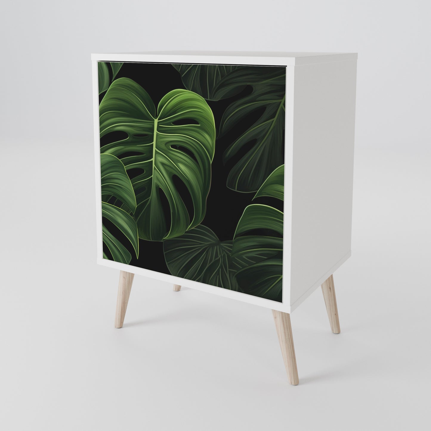 INFINITE MONSTERA 1-Door Sideboard in White Finish