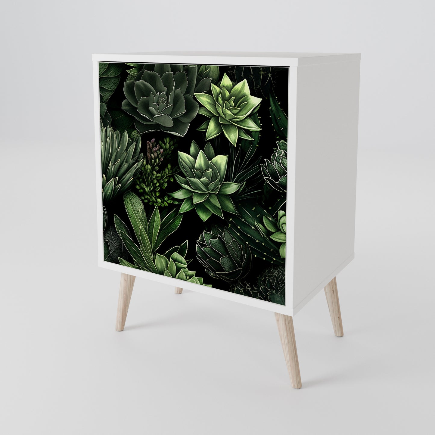 SUCCULENT JUNGLE Madia a 1 Anta in Finitura Bianca