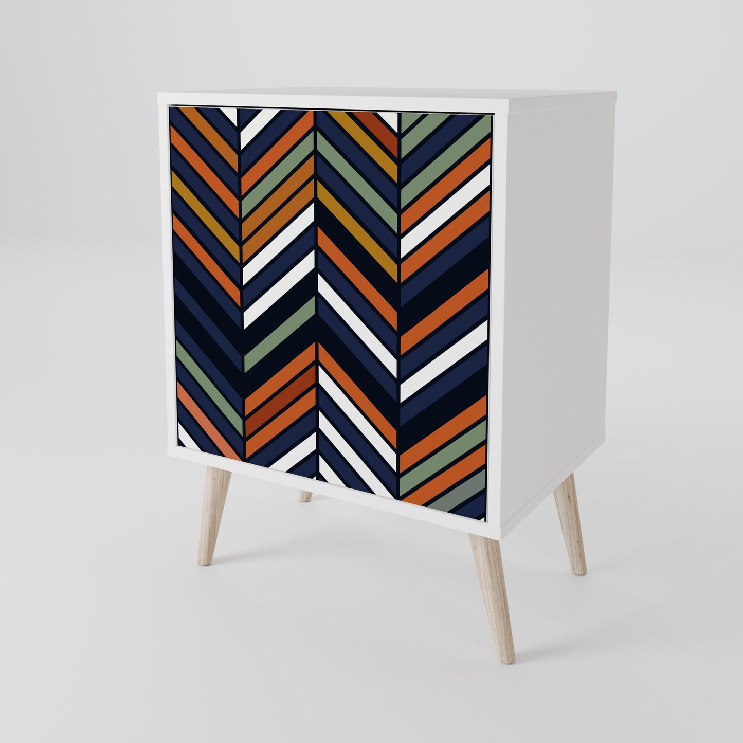 VIBRANT PATCHWORK Madia a 1 Anta in Finitura Bianca