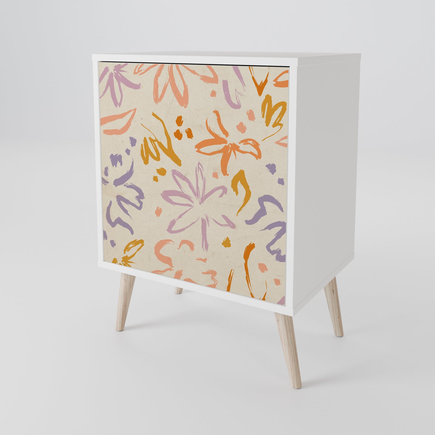 SPRING WHIMSY 1-Door Sideboard in White Finish