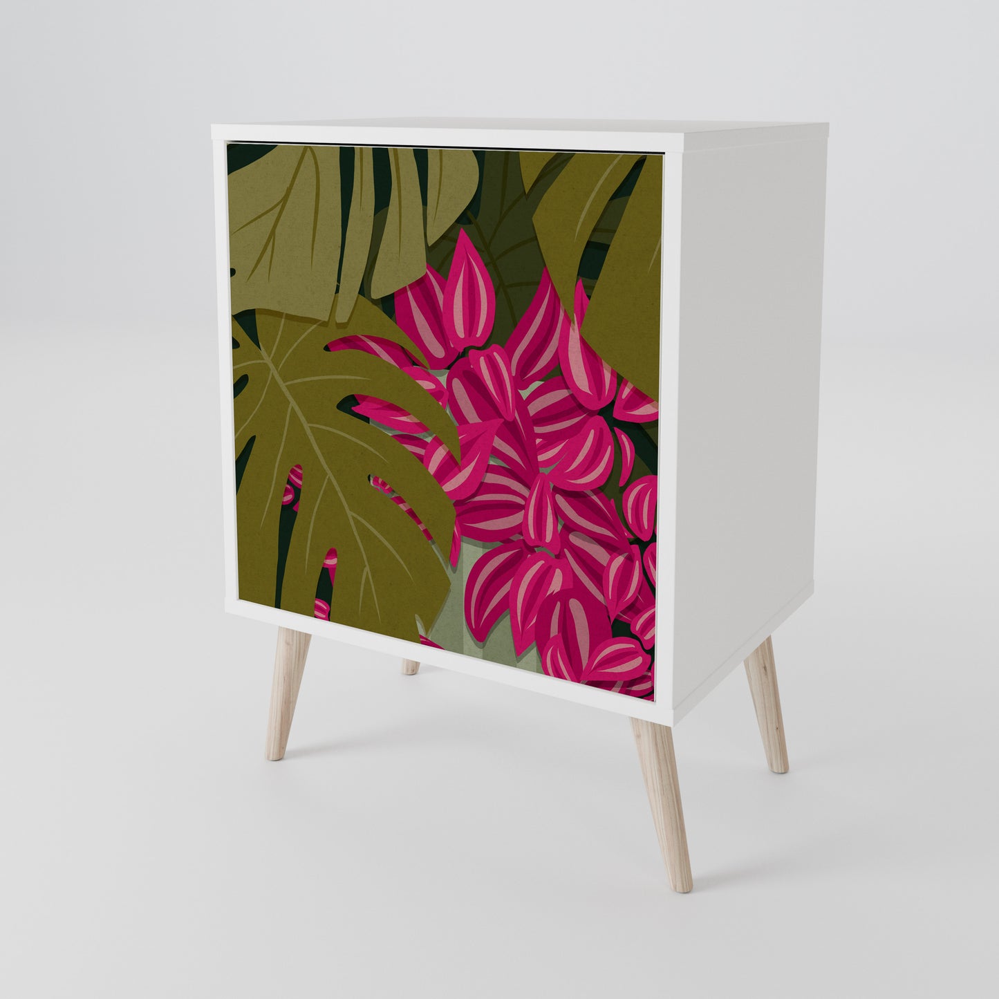 TROPICAL BEAUTY Madia a 1 Anta in Finitura Bianca