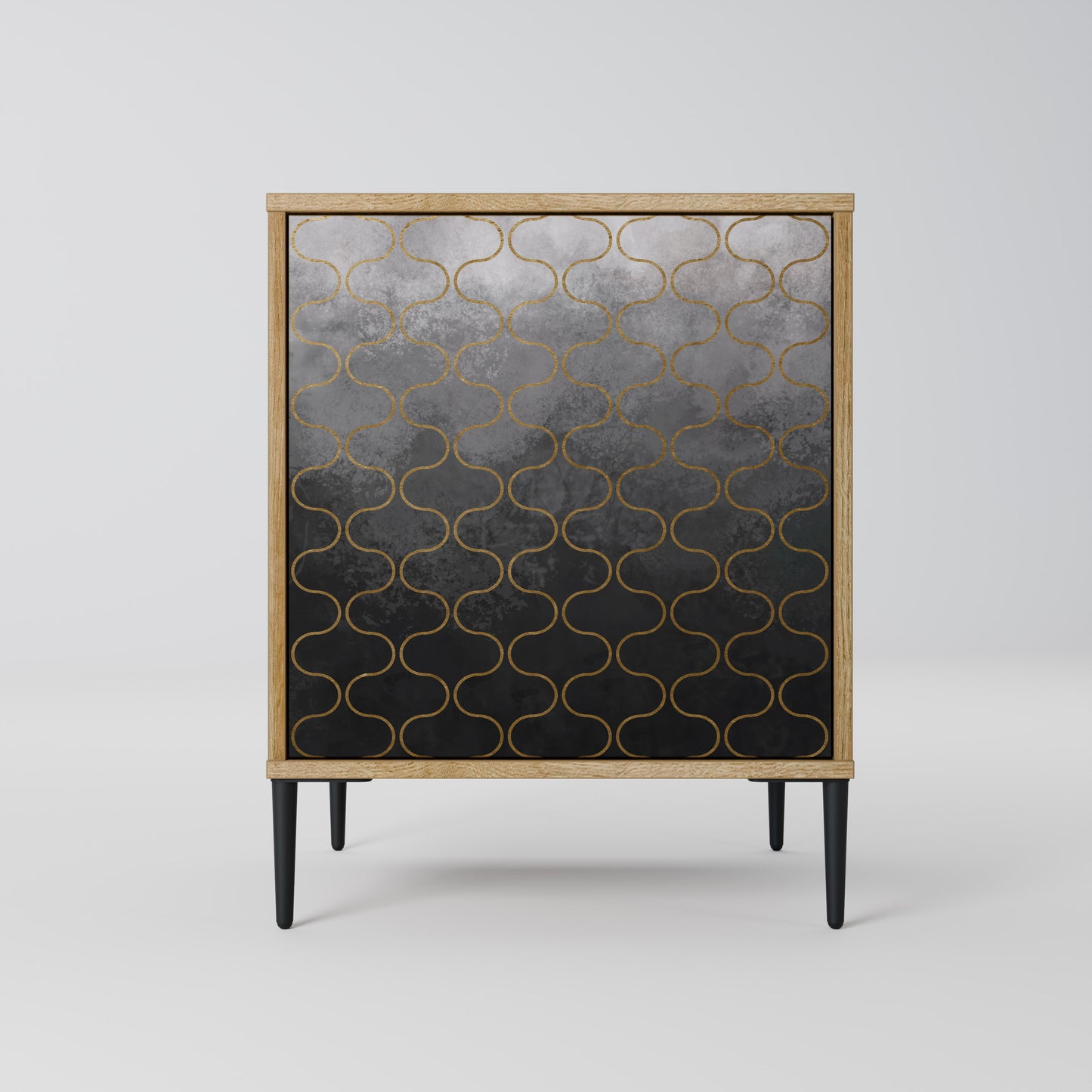 TESSELATED GRAYISH 1-Door Sideboard in Oak Effect
