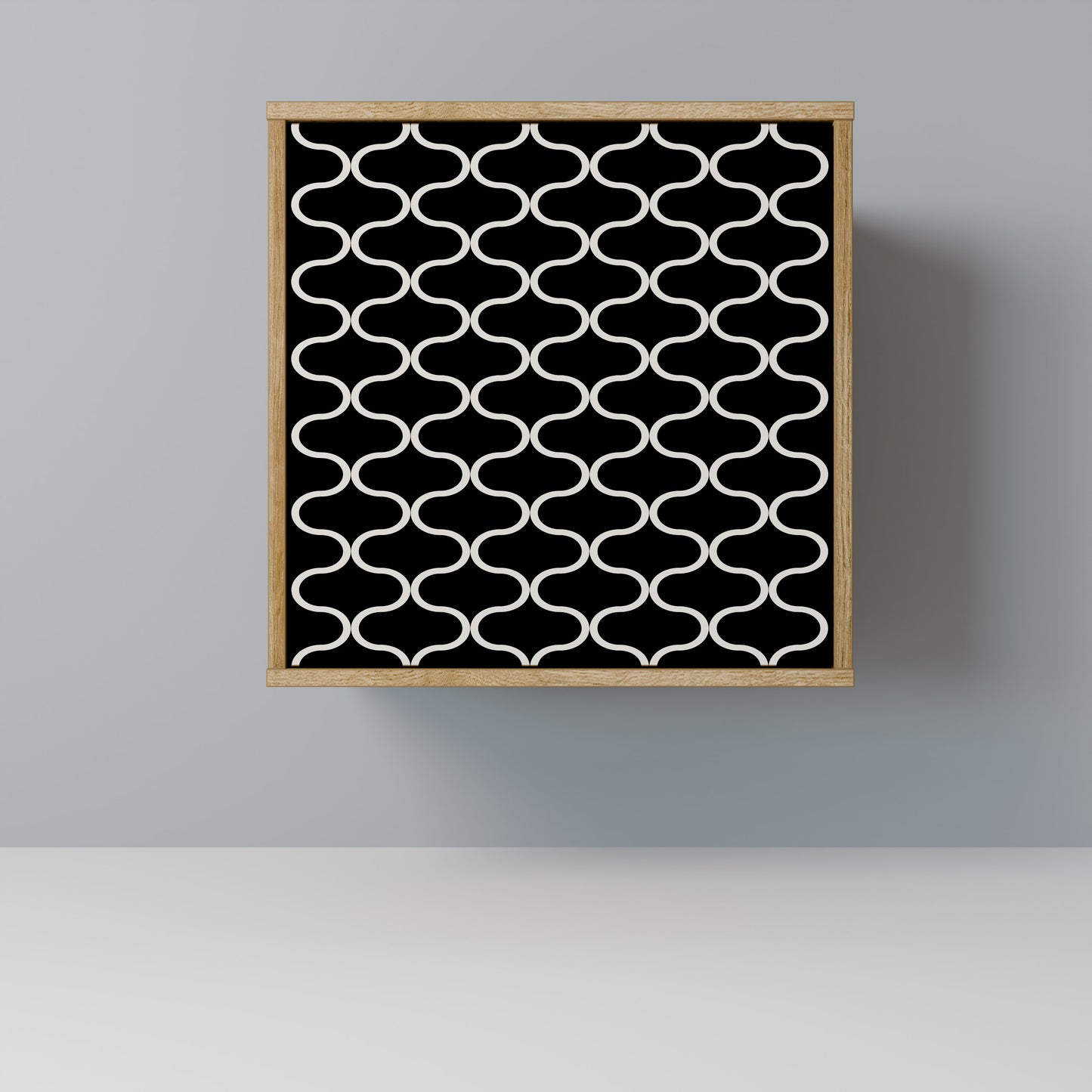 TESSELATED BLACKNESS 1-Door Sideboard in Oak Effect