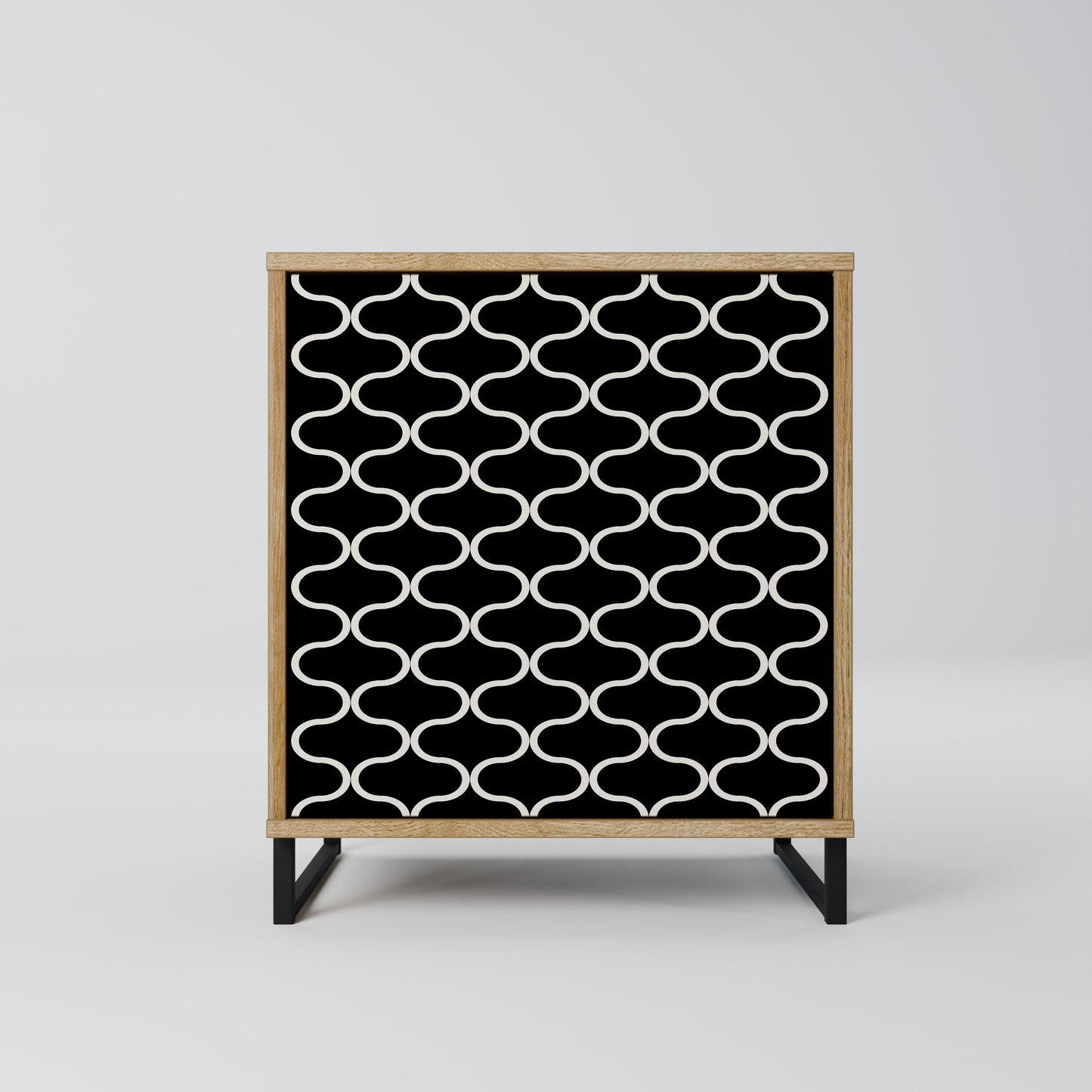TESSELATED BLACKNESS 1-Door Sideboard in Oak Effect