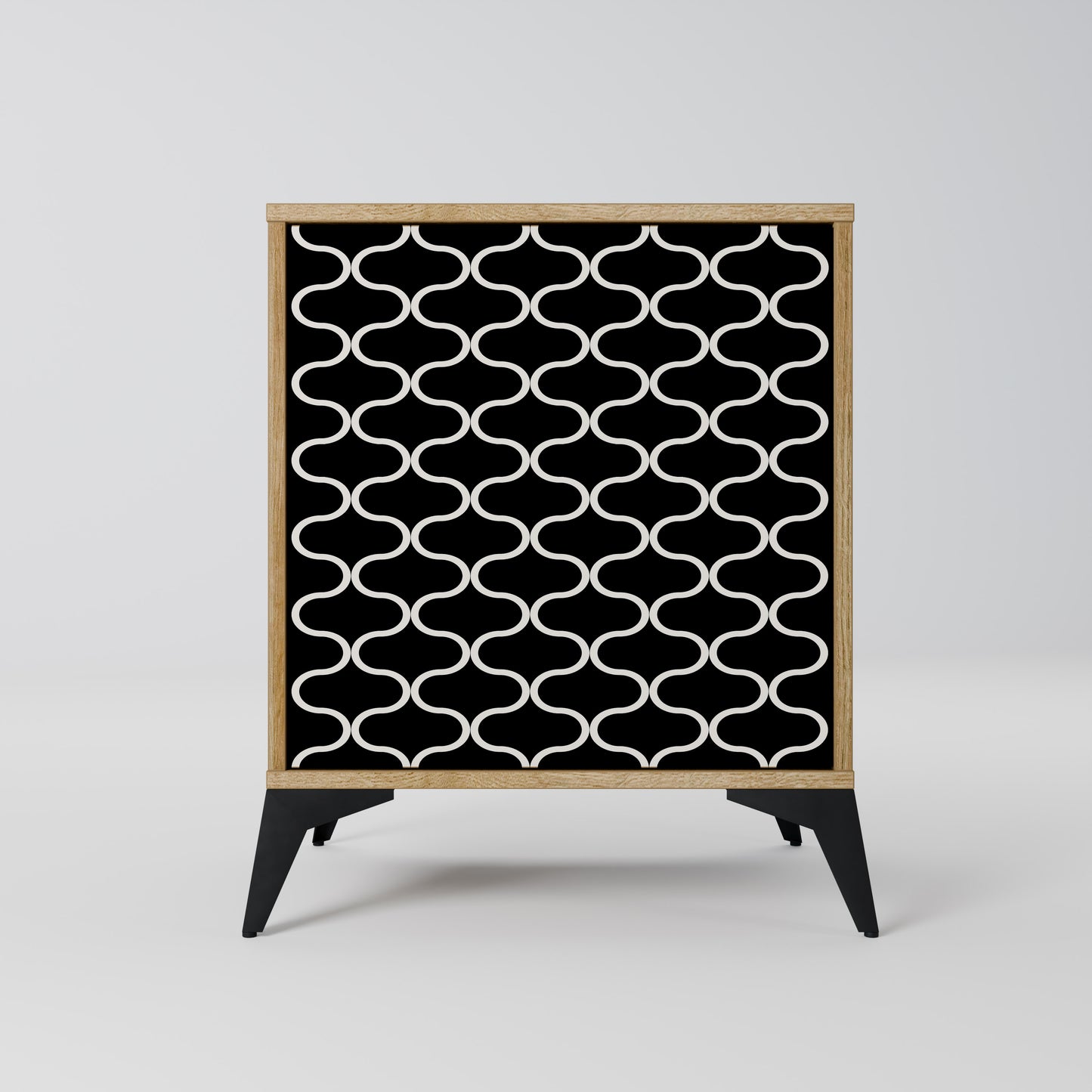 TESSELATED BLACKNESS 1-Door Sideboard in Oak Effect