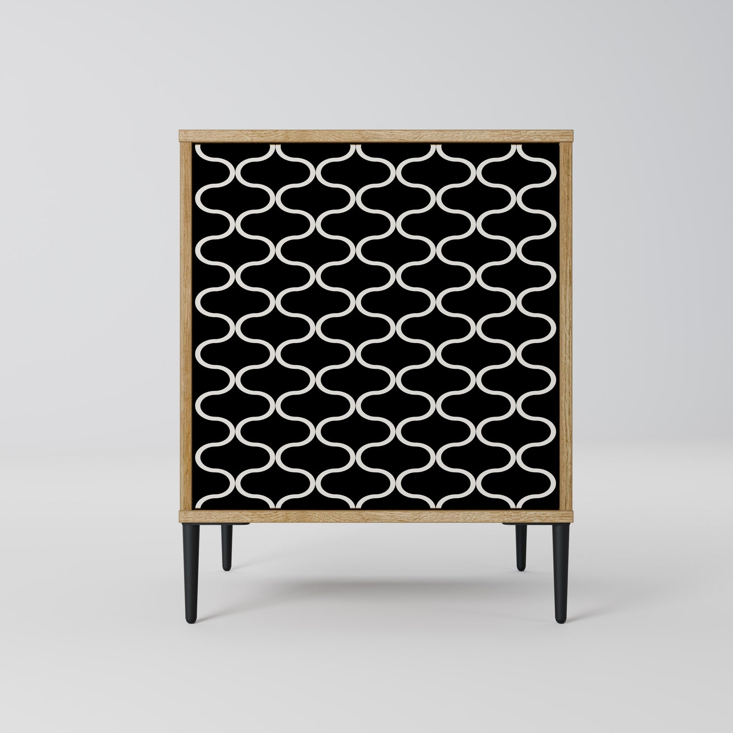 TESSELATED BLACKNESS 1-Door Sideboard in Oak Effect