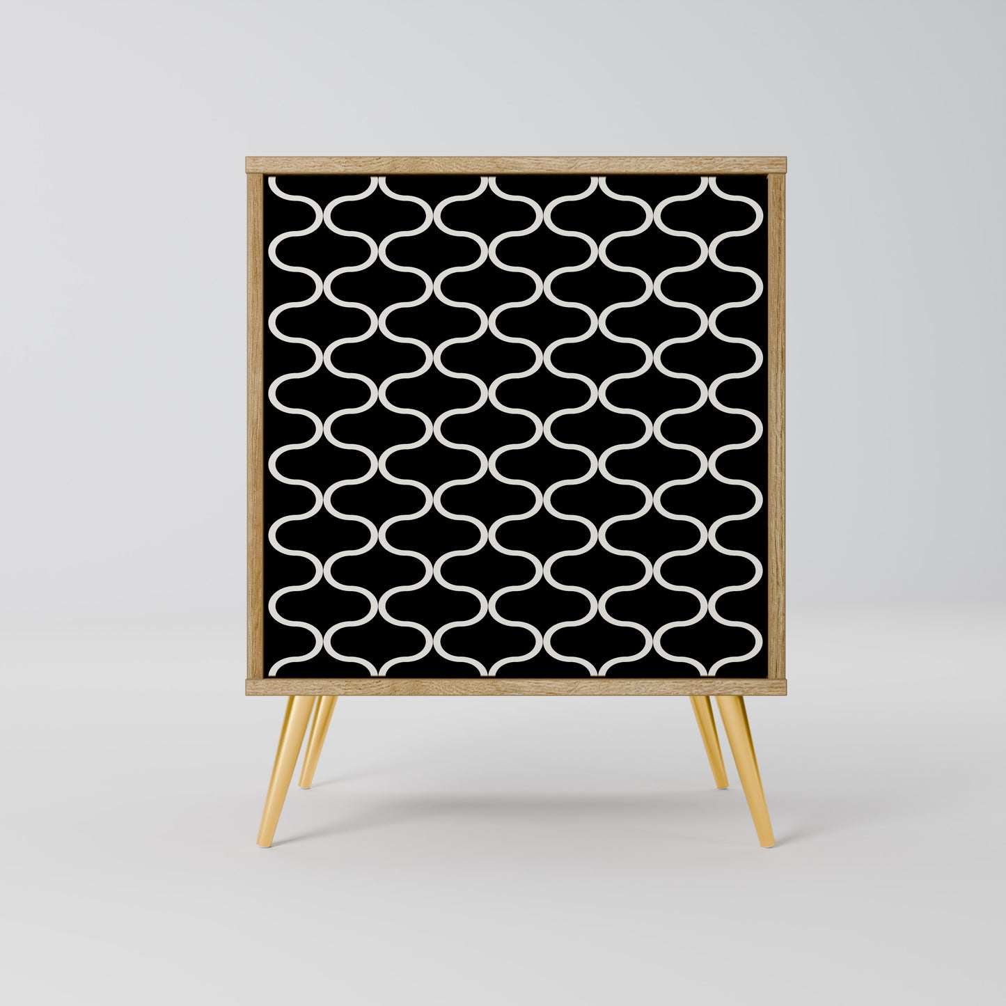 TESSELATED BLACKNESS 1-Door Sideboard in Oak Effect