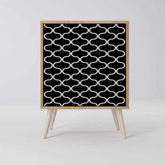 TESSELATED BLACKNESS 1-Door Sideboard in Oak Effect