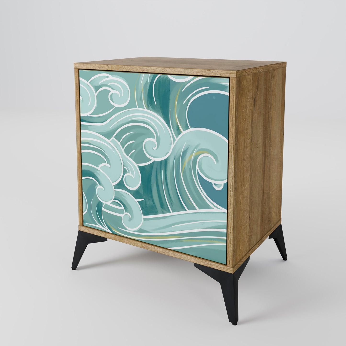 ASIAN SWAY 1-Door Sideboard in Oak Effect