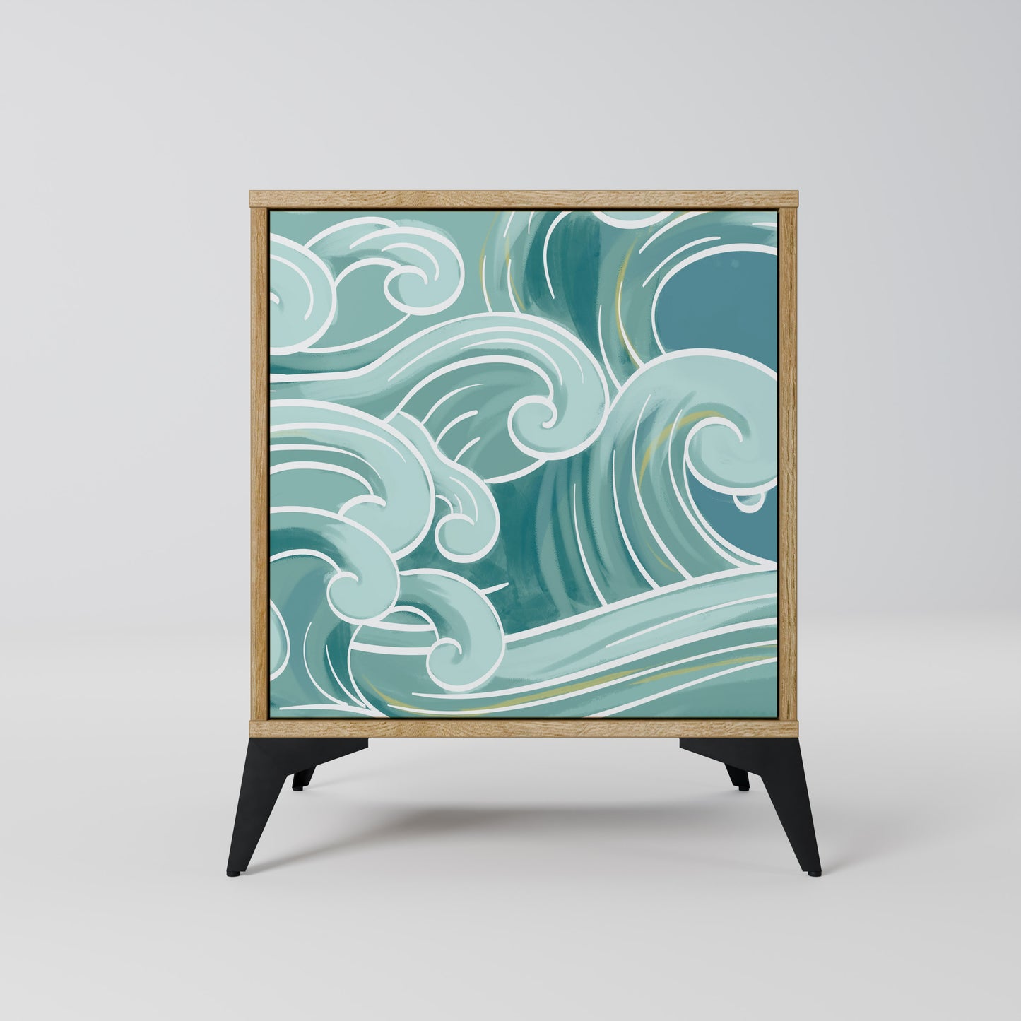 ASIAN SWAY 1-Door Sideboard in Oak Effect