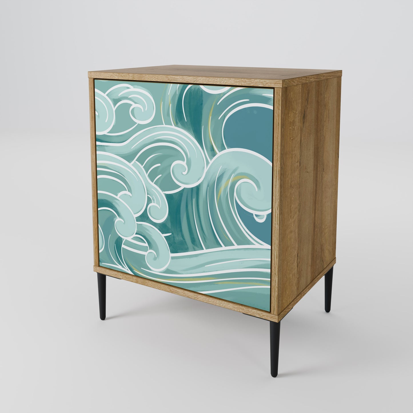 ASIAN SWAY 1-Door Sideboard in Oak Effect